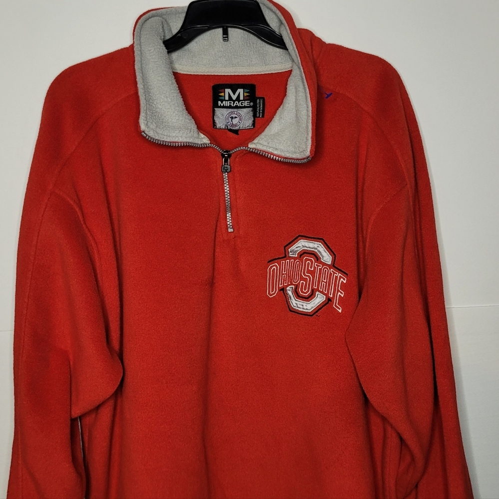 Vintage Mens Mirage Ohio State Buckeyes Pull Over XL Red